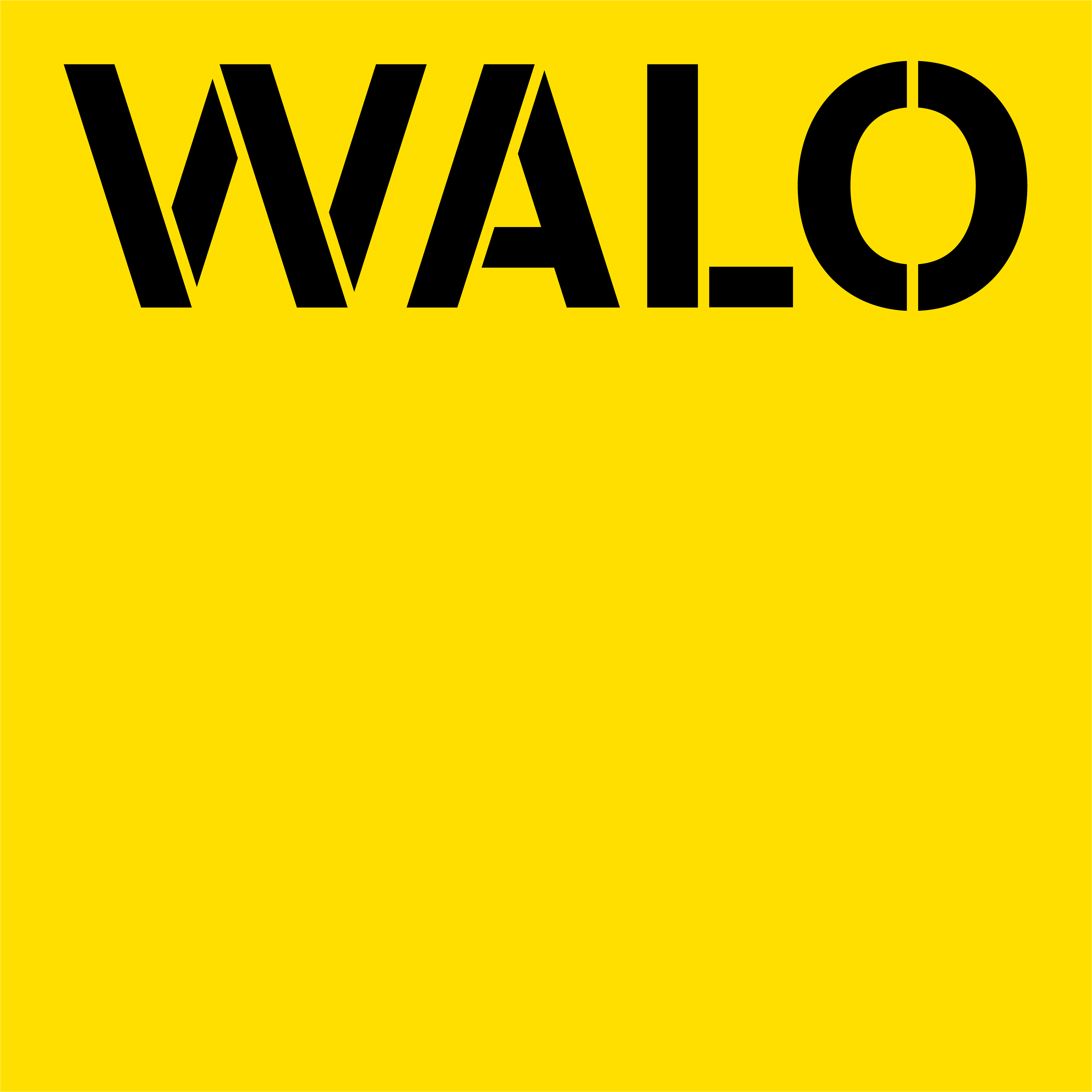 WALO logo R255 G223 B0